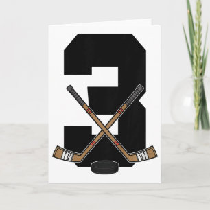 Tarjeta Niños Cumpleaños 3º Hockey sobre Hielo Niños Niños