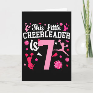 Tarjeta Niños Cumpleaños 7 Cheerleading Niña Siete Años
