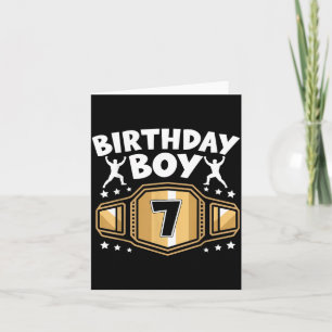 Tarjeta Niños cumpleaños 7 Niño lucha libre 7 años