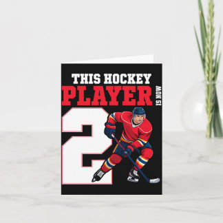 Tarjeta Niños Cumpleaños de Hockey sobre Hielo 2do Cumplea