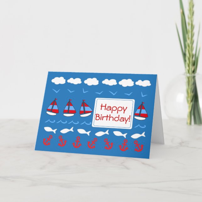 Tarjeta Niños Cumpleaños Red White Blue Patriotic Vela (Anverso)