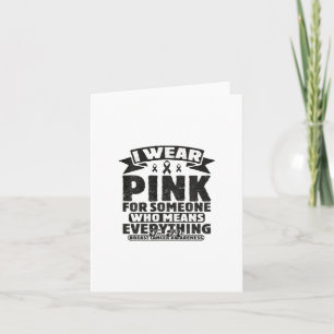 Tarjeta Niños Cute Cinta Rosa Familia Cáncer de Mama Aware