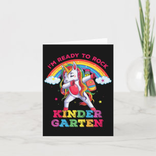 Tarjeta Niños Dabbing Unicorn Estoy Listo Para Rock Kinder