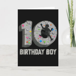 Tarjeta Niños de 10 años escalada en roca cumpleaños 10 av