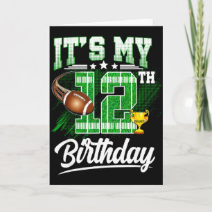 Tarjeta Niños de 12 años es mi cumpleaños número 12 de fút