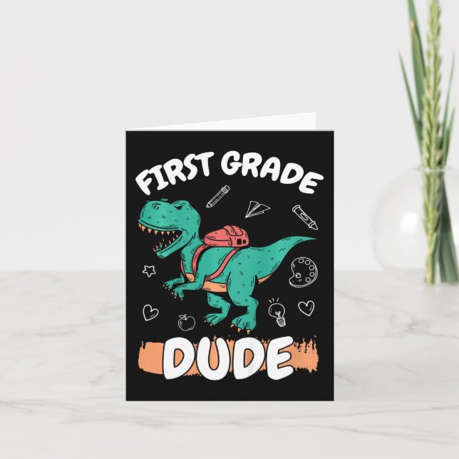 Tarjeta Niños De 1er Grado Regresan A La Escuela De Primer (Anverso)