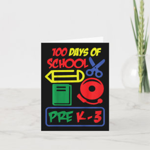 Tarjeta Niños De 3 A 100 Días Escolares