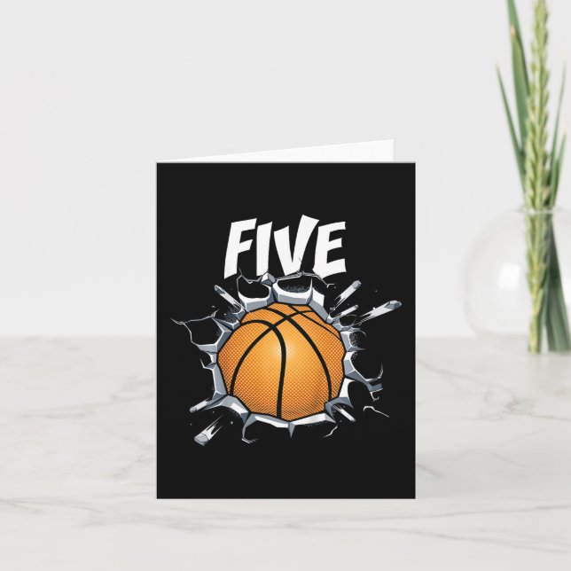 Tarjeta Niños de 5 años de edad Fiesta de cumpleaños de ba (Anverso)