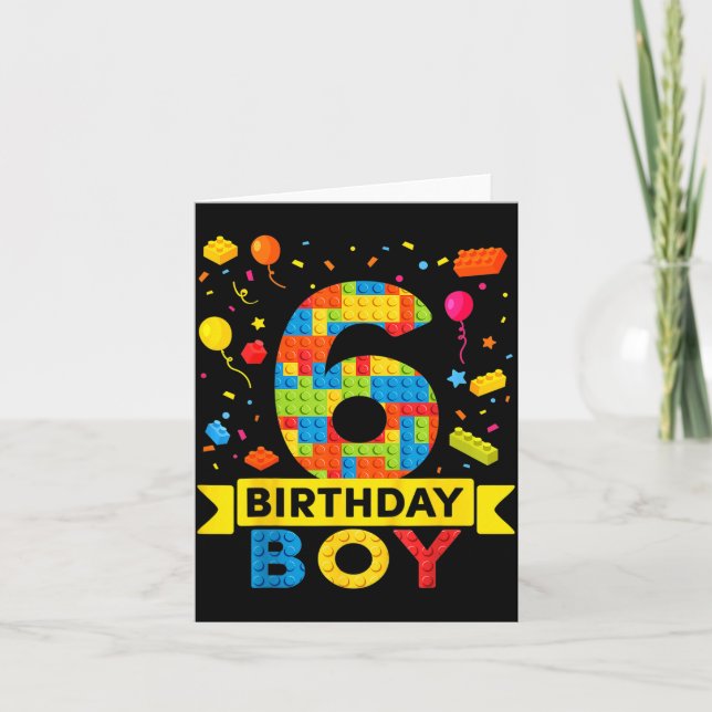 Tarjeta Niños de 6 años Bloques de construcción Constructo (Anverso)