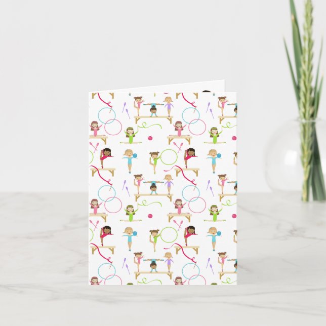 Tarjeta Niños de Gimnasia Multicoloreados (Anverso)