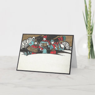 Tarjeta Niños de la época de los años 20 se enfrascan en u