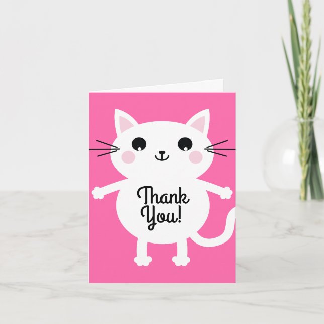 Tarjeta Niños de la fiesta de cumpleaños del gato Kitty (Anverso)