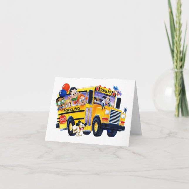 Tarjeta Niños de los autobuses escolares (Anverso)