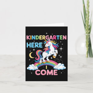 Tarjeta Niños de Unicorn Acá Voy A La Escuela Infantil