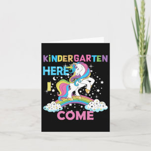 Tarjeta Niños de Unicorn Acá Voy A La Escuela Infantil