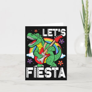 Tarjeta Niños Dejan Fiesta Dino Trex Cute Niños Pequeños C