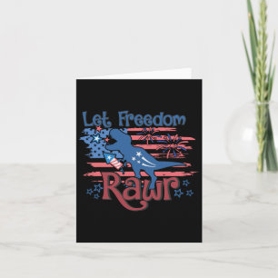 Tarjeta Niños dejan libertad Rawr T-rex dinosaurio bandera