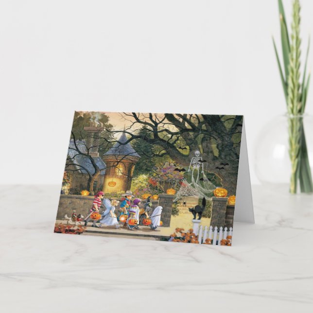 Tarjeta Niños del feliz Halloween (Anverso)