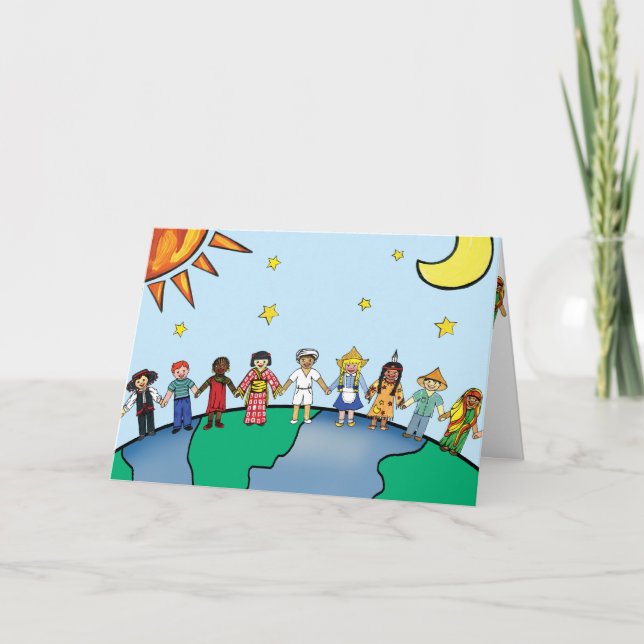 Tarjeta Niños del saludo del mundo Tarjeta-Nuevo (Anverso)