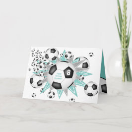Tarjeta niños deportivos de cumpleaños bola de fútbol