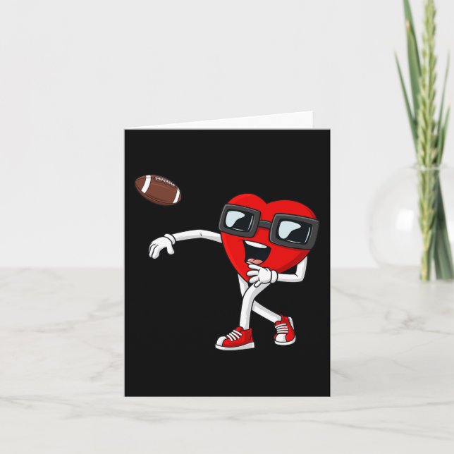 Tarjeta Niños día de San Valentín de fútbol de Quarterback (Anverso)