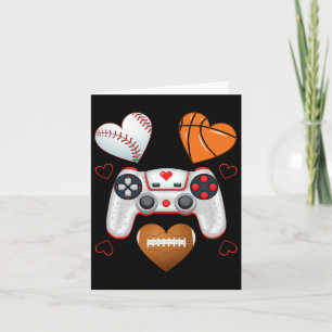 Tarjeta Niños día de San Valentín Hombres Baloncesto del c