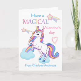 Tarjeta Niños Día de San Valentín Magical Unicornio
