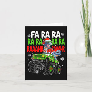 Tarjeta Niños Dino Fa Ra Rawr Dinosaurio Monstruo Camión C