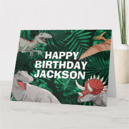 Tarjeta Niños Dino Jurassic Trex Boy Dinosaurio Cumpleaños