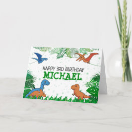 Tarjeta Niños dinosaurios Dino Jurassic Trex Boy Cumpleaño
