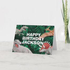 Tarjeta Niños dinosaurios Dino Jurassic Trex Boy Cumpleaño