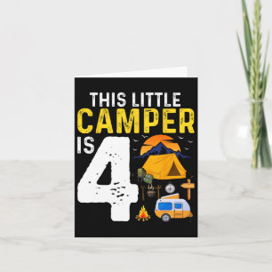 Tarjeta Niños divertidos 4camping Camper Lover 4 años