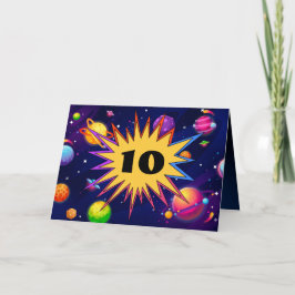 Tarjeta Niños divertidos Planeta Espacio Ultraterrestre Añ