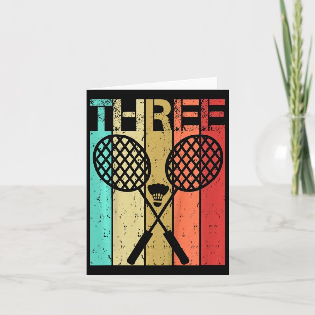 Tarjeta Niños Dminton 3 Chica de cumpleaños Dminton 3 año  (Anverso)