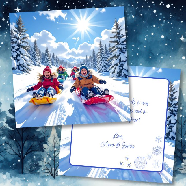 Tarjeta Niños duermen Navidades personalizados de invierno (Subido por el creador)