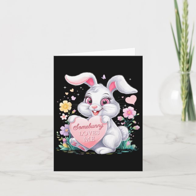 Tarjeta Niños Easter Bunny Rabbit Pastel Diseño Springtime (Anverso)