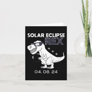 Tarjeta Niños Eclipse solar T Rex 04.08.2024 Dino Diversió