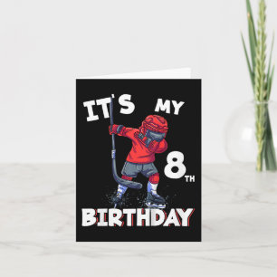 Tarjeta Niños Es Mi Cumpleaños 8 8 Años Hockey Sobre Hielo