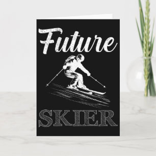 Tarjeta Niños Esquiando Futuro Esquiador Divertido Esquiad