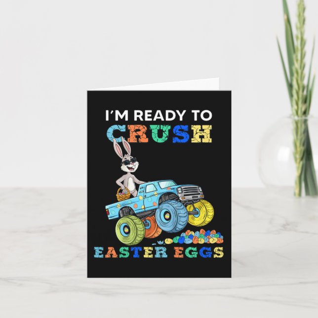 Tarjeta Niños Estoy Listo Para Aplastar Conejo De Huevos D (Anverso)