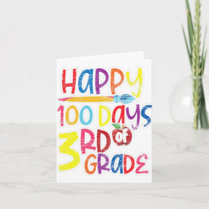 Tarjeta Niños Estudiantes De Tercer Grado Dan 100 Días De 