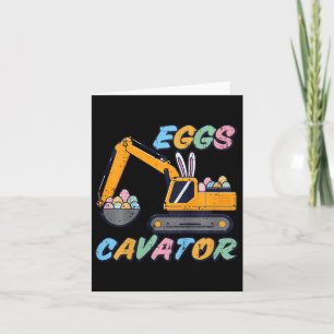 Tarjeta Niños Excavadora de Pascua Huevos Cavator Construc