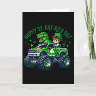 Tarjeta Niños Felices Día de San Pat Trex Dino Día de San 