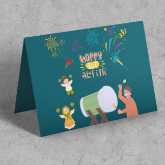 Tarjeta Niños Felices Juegan Fuegos Artificiales Celebran 