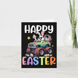 Tarjeta Niños Feliz Monstruo de Pascua Camión Pascua Conej