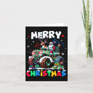 Tarjeta Niños Feliz Navidad Nochebuena Monstruo Camión San