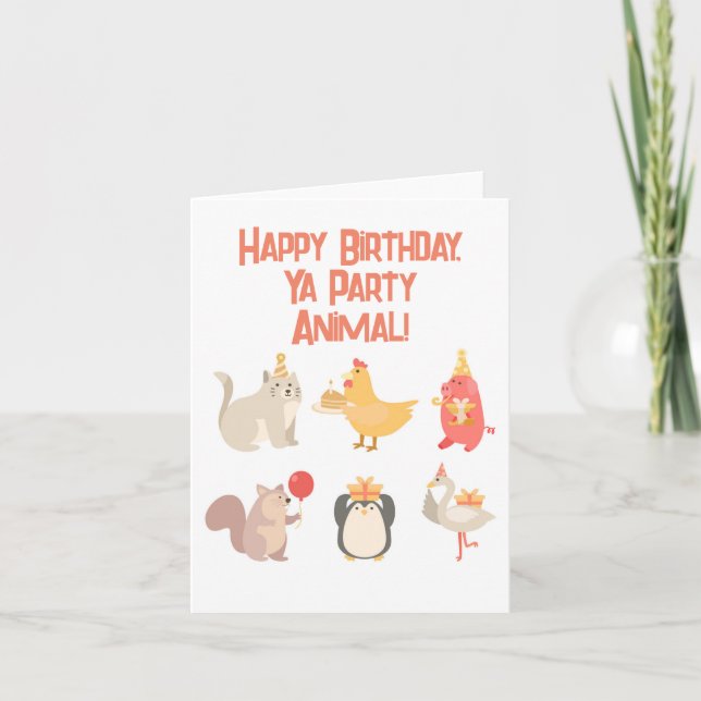 Tarjeta Niños Fiestas de cumpleaños feliz animales niños S (Anverso)