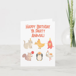 Tarjeta Niños Fiestas de cumpleaños feliz animales niños S