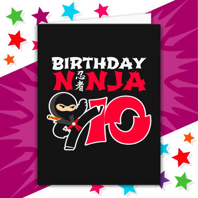 Tarjeta Niños Fiestas de Ninja Karate, 10 años, 10 años (Subido por el creador)