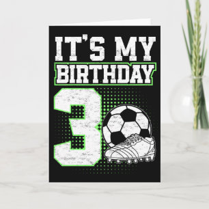 Tarjeta Niños Fútbol De 3 Años Niño Es Mi Cumpleaños Númer
